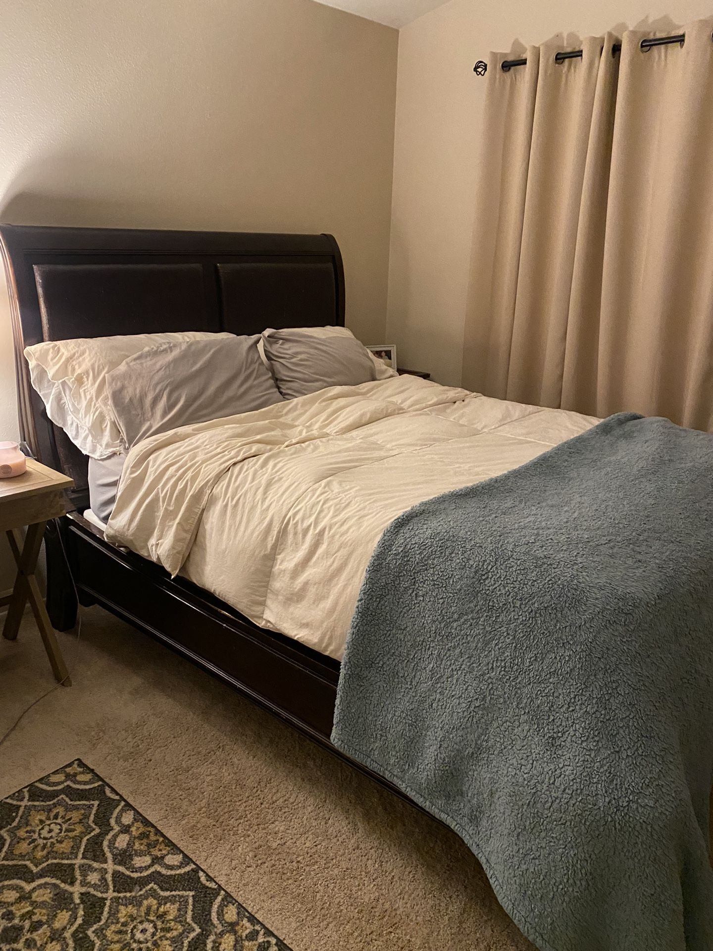 Queen Sleigh Bed with Costco Mattress And Box spring