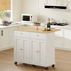 Kitchen Island with Drop Leaf