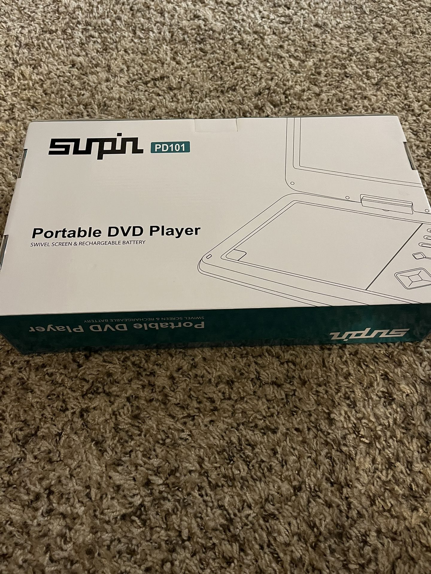 New Portable DVD player- Sunpin PD101 Swivel Screen and rechargeable battery