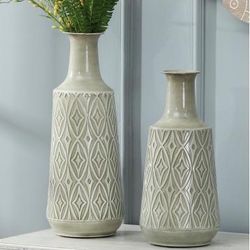 2 -Pack Gray Metal Rustic Vase