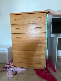 6-Drawer Tall Wood Dresser Chest