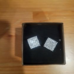 Cubic Zirconia Earrings 12mm Brad New 