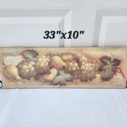 33" Long Wall Hanging Art Decor Abundance Of Fruit Kitchen Art Decoration