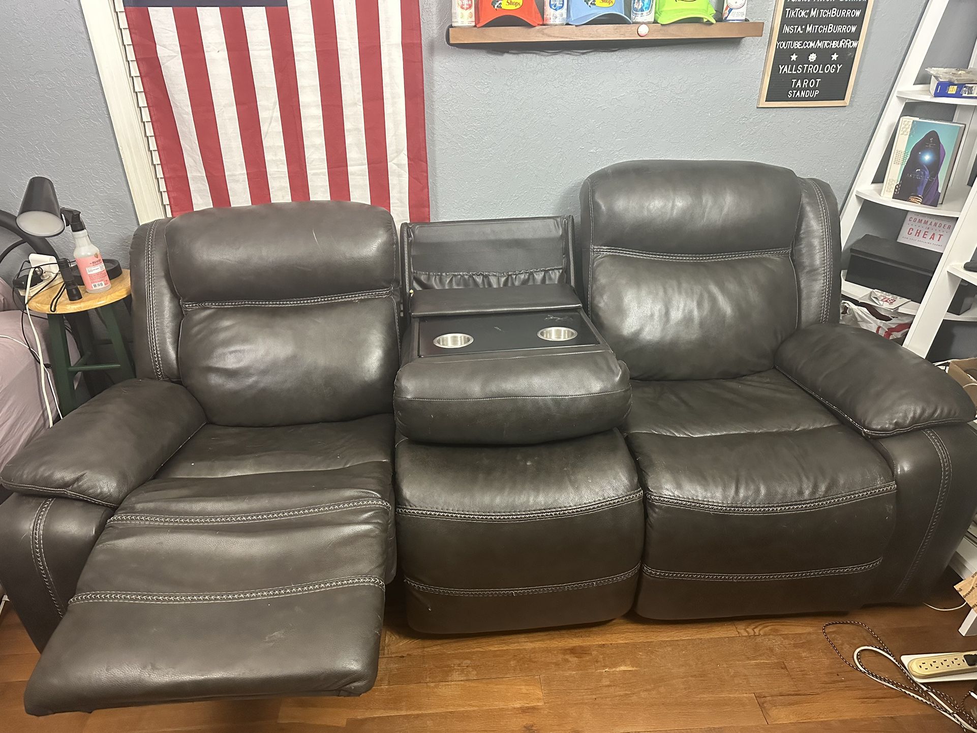 Electric Reclining Sofa Leather