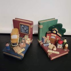Vintage back to school bookends
