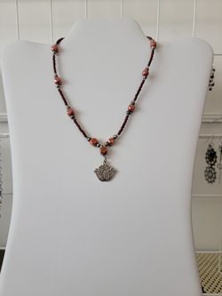 Beaded Lotus Necklace