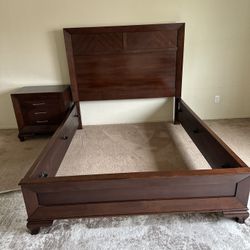 QUEEN BED FRAME AND Night Stand By AICO 