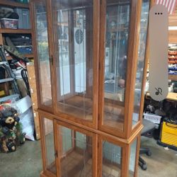 Curio Cabinet Lighted Hutch