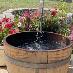 Outdoor Wine Barrel Fountain