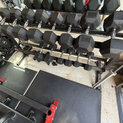 Hex Dumbbell Set And Rack—$350