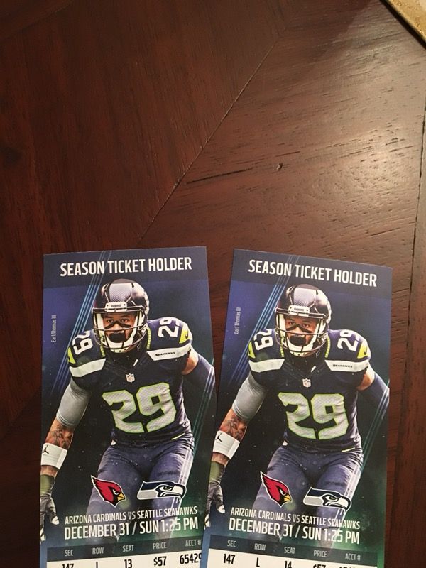 Seahawks vs Cardinals- 2 tickets