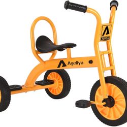 Kids Tricycle for Preschool Ages 3+, Ideal Outdoor Playground & Daycare Yard Trike, Durable Metal Pedal Trike, Sturdy Carbon Steel Frame, Solid Rubber