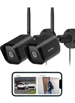 2x Outdoor Security Cameras 1080P HD for Home w AI Human Detection,Waterproof IP65,2-Way Audio,Clear Night Vision,2.4G WiFi, Alexa