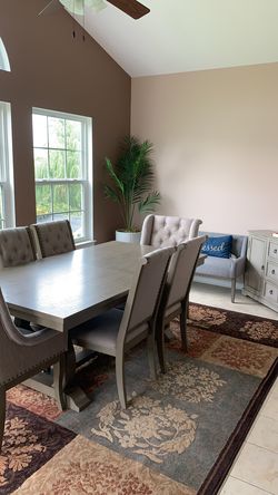 Dining set with upholstered chairs