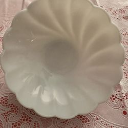 Hazel ATLAS Milk Glass Bowl - 9” Across