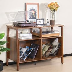 Walnut Storage Shelf/Record Player Stand