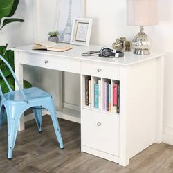  Desk White With File Drawer New 50in Wide 