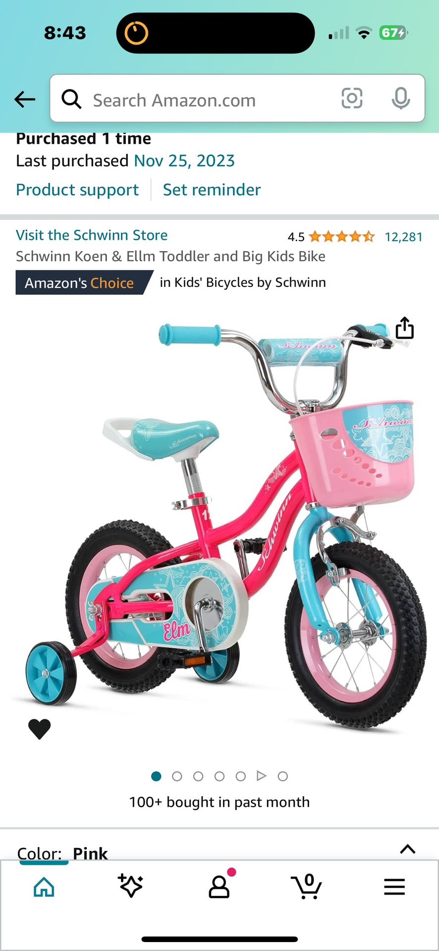 12 In Girls Schwinn Pedal Bike