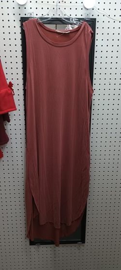 Lush Dress Red Womens Sleeveless Knit T Shirt Dress Size S