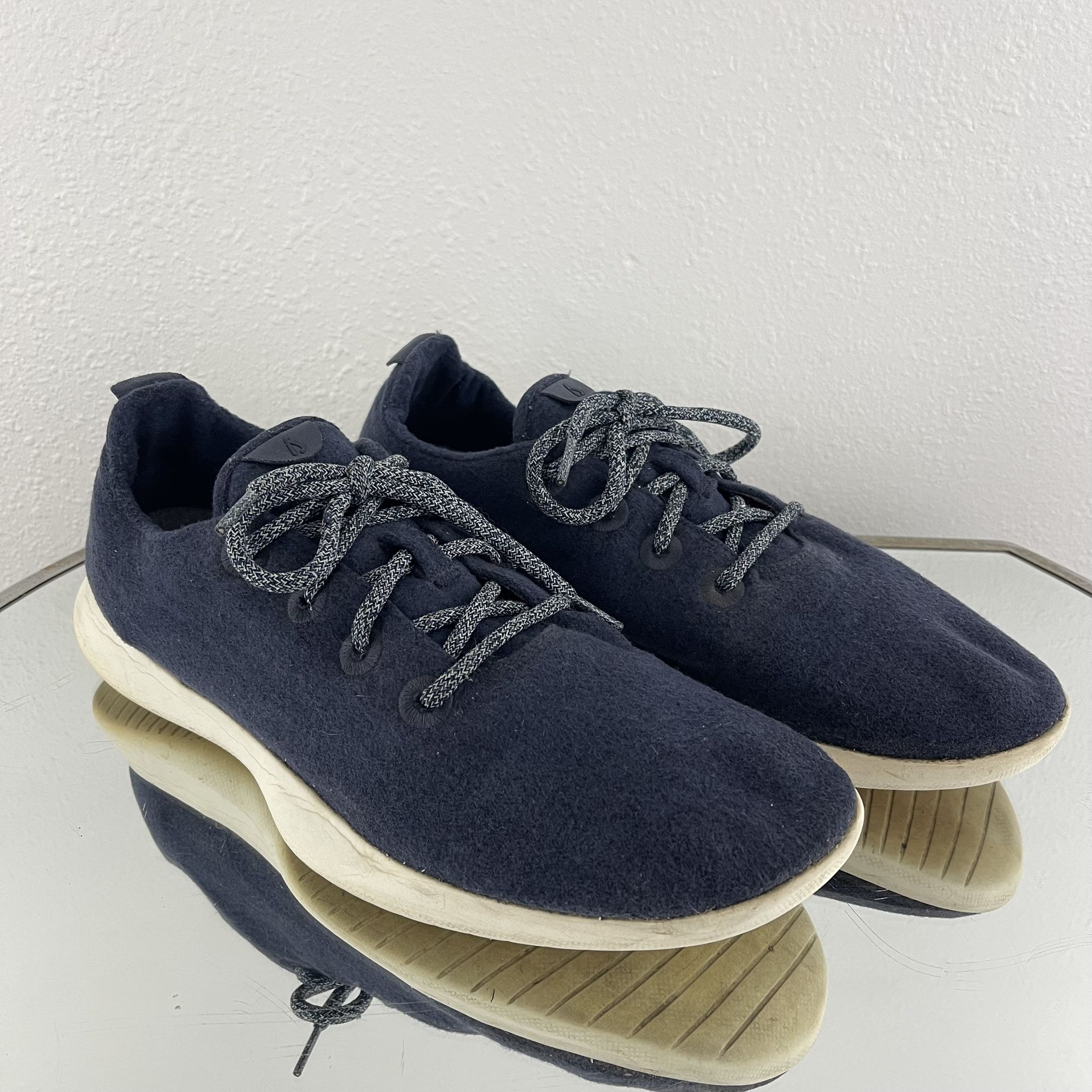 ALLBIRDS Mens Dark Navy Blue Merino Wool Tree Runner Lace Up Running Sneakers