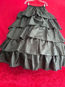 Black Ruffled Hoop Skirt Nylon