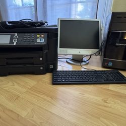 Computer , Keyboard And Printer