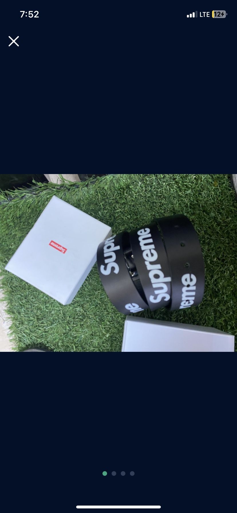 Supreme Leather Repeat Belt L/XL