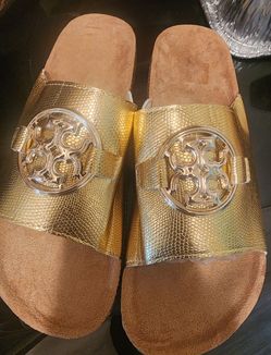 Gold Comfy Slides TB