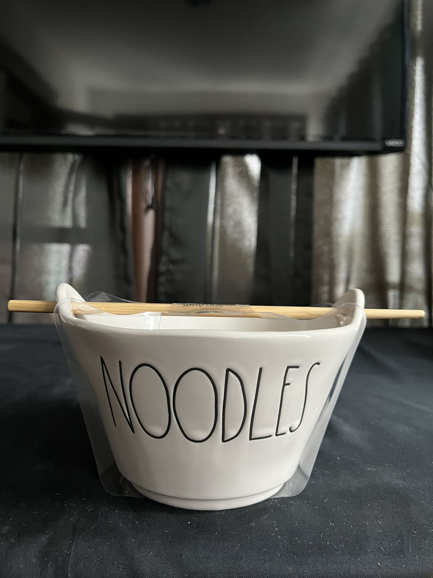 Rae Dunn Noodles Bowl With Chopsticks 