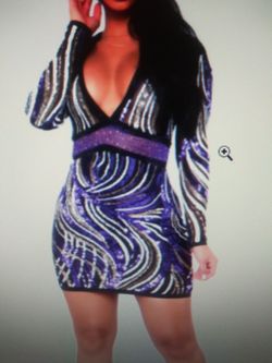 Sequin purple dress