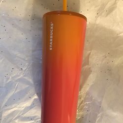 Starbucks Orange Stainless Steel Tumbler Cup New