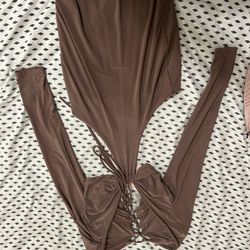 Brown Cut Out Dress