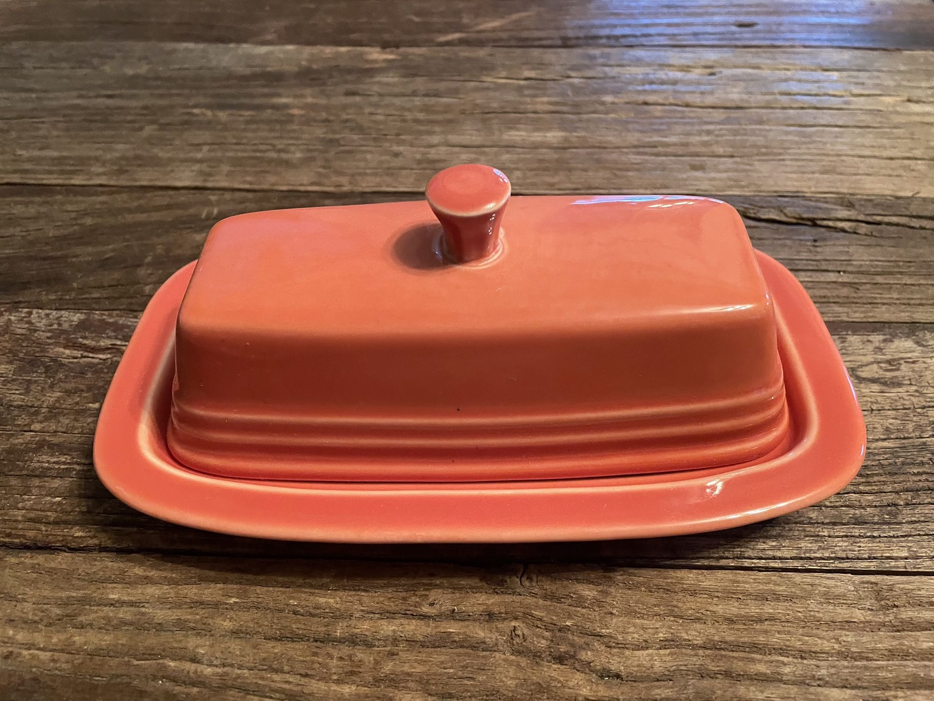 Fiesta Homer Laughlin HLC Fiestaware USA Persimmon Covered Butter Dish