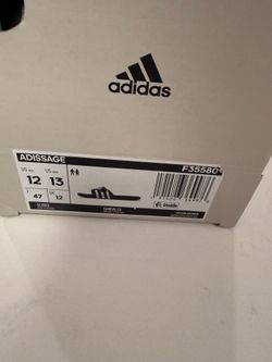 Adidas Adissage black slides, Size US 12