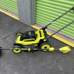 Ryobi 40v Push Mower W Weedeater Bundle 