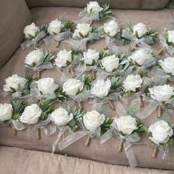 White Rose Boutonnieres