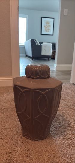 Large Faceted Decorative Jar With Lid – Model Home Decor