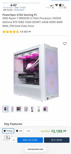 PowerSpec 5080 RTX gaming pc with upgrades and +3 years accidental warranty