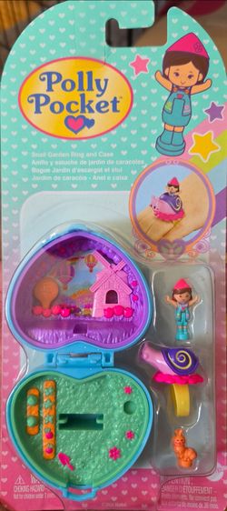 Polly Pocket Snail Garden Ring and Case