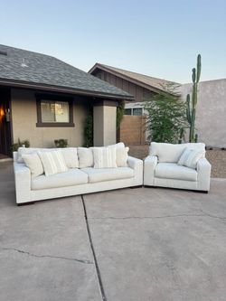 Cream sofa & chair ( delivery available )