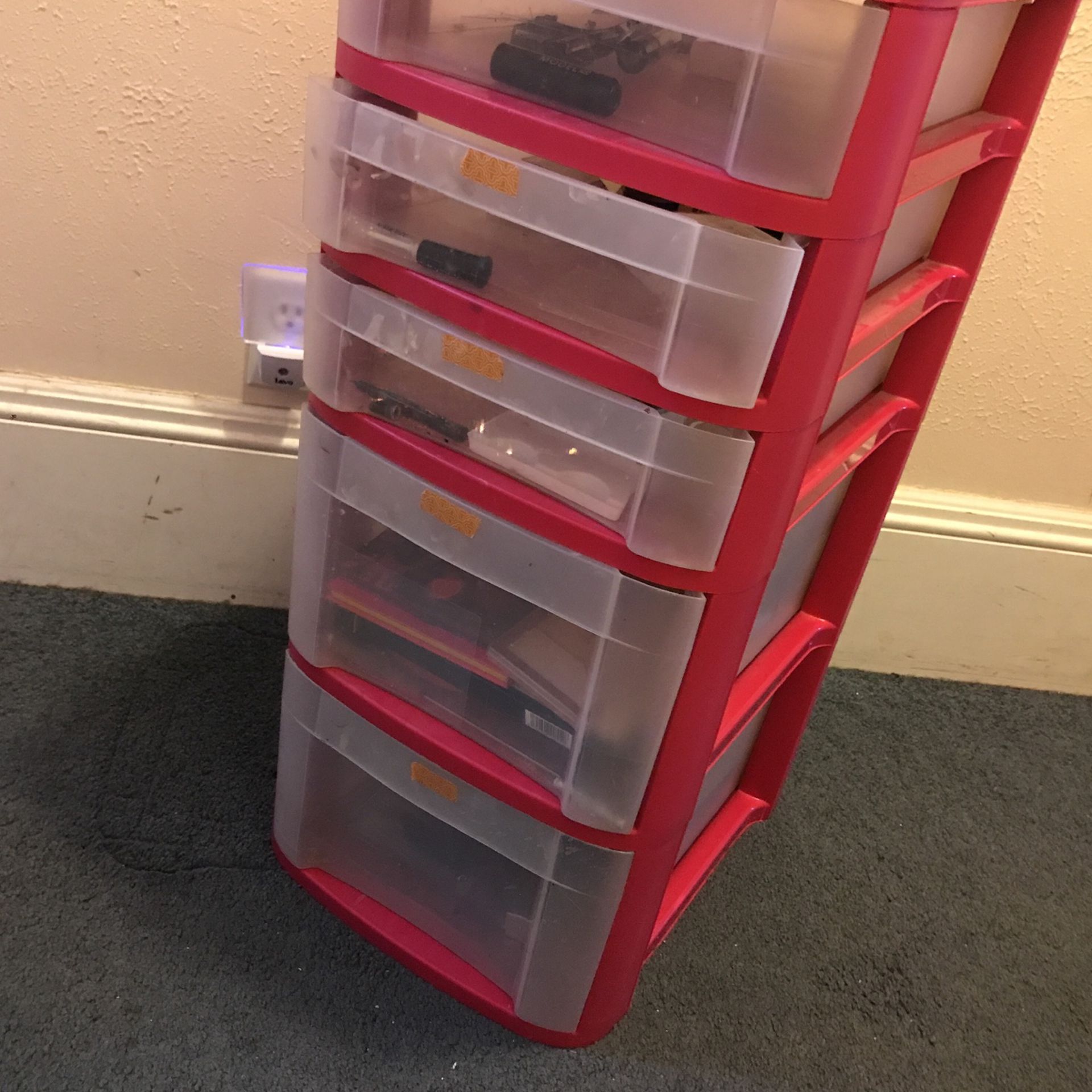 Pink drawers For organizing 