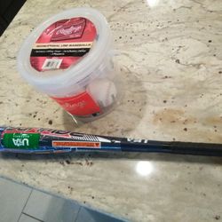 New Baseball Bat And Balls