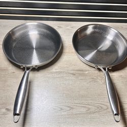 2 10in Titanium Hammered Pan Pro with Lid, 2025 New Multifunctional Ultra-Durable Scratch-Resistant