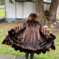 LOW PRICE MOVING- $12,000 RETAIL CUSTOM MADE SIBERIAN MINK HOODED FUR COAT 