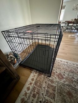 Large Black Wire Dog Crate with Tray