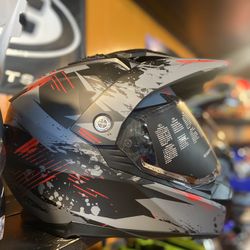 New Matte Red Dot Dual Sport Adventure Off Road dirt bike Motorcycle Helmet $120