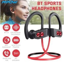 Mpow Bluetooth Headphones, IPX7 Waterproof In-ear Earbuds, Wireless Sports Earphones for Gym Running Cycling Workout (black)