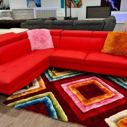 Beautiful Vibrant Sectional On Huge Blowout Sale Only $799 Also Available In Black, White, And Grey