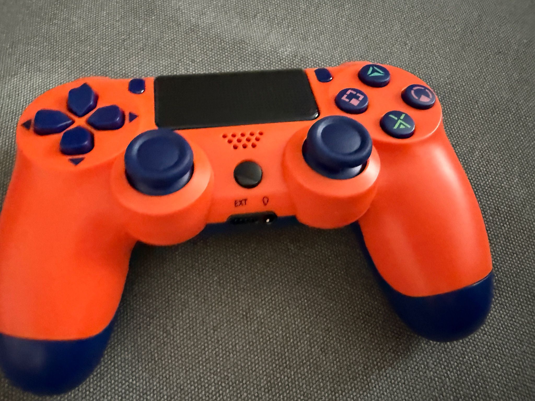 PS4 Wireless Controller (Not Original) – Blue & Orange – Works