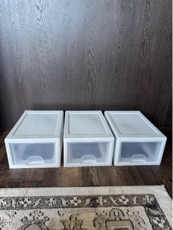 Set of 3 Sterilite Stackable Storage Drawers